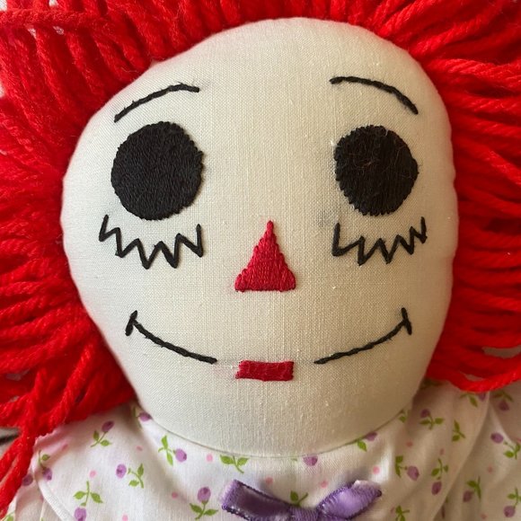 Raggedy Ann & Andy Dolls EUC white floral fabric - Picture 6 of 8